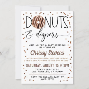 Chocolate Doughnut Baby Sprinkle Shower Invitation