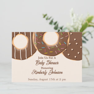 Chocolate Doughnut Delight Baby Shower Invitation