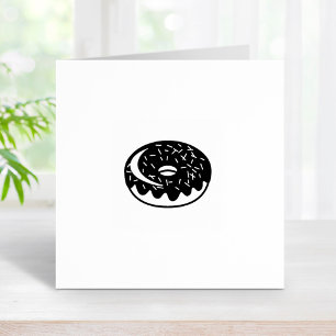 Chocolate Doughnut Loyalty Get One Free Rubber Stamp