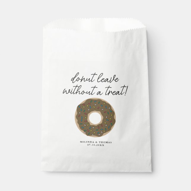 Chocolate Doughnut Mind If I Do Funny Wedding Favour Bags (Front)