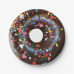 Chocolate doughnut paper plate