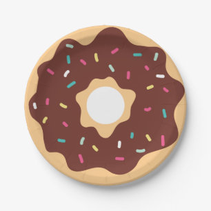 Chocolate Doughnut Paper Plate