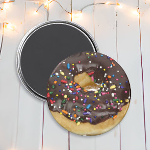 Chocolate  Doughnut Refrigerator or Locker Magnet