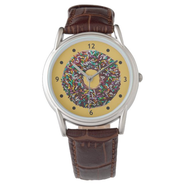 Chocolate Doughnut with colourful sprinkles Watch (Front)