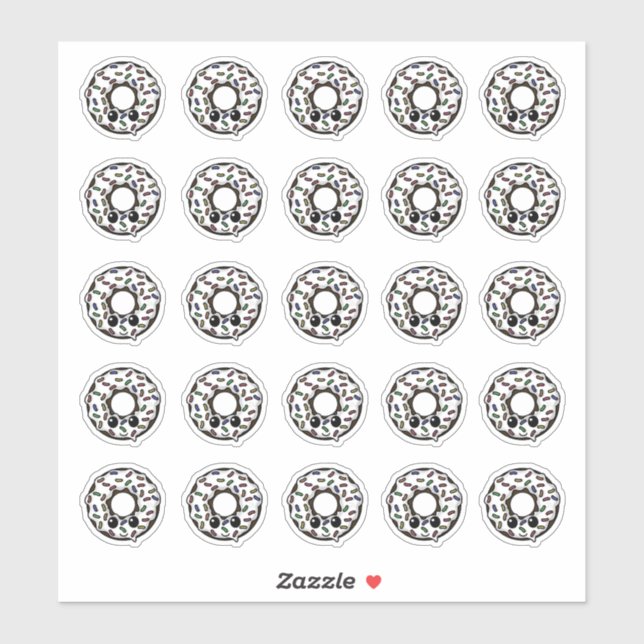 Chocolate Doughnut with Frosting and Sprinkles (Sheet)