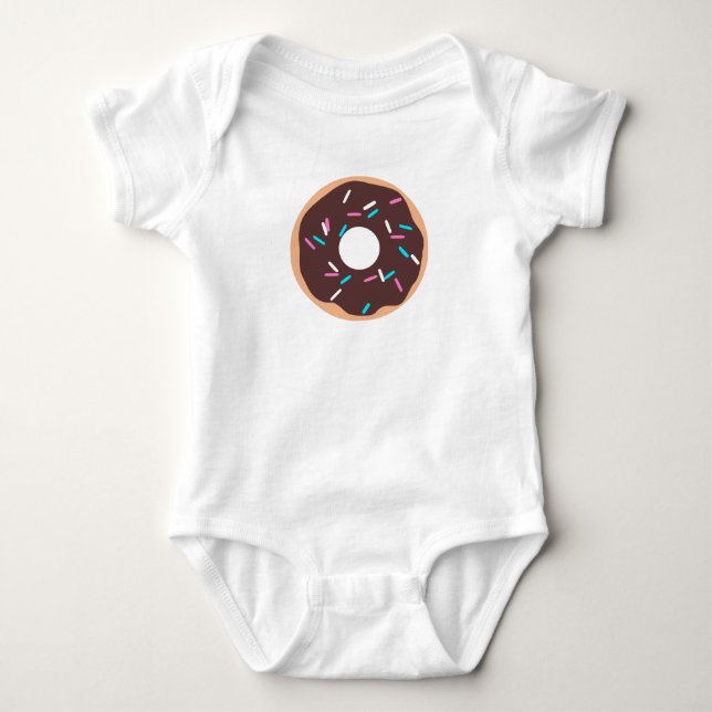 Chocolate Doughnut with Sprinkles Baby Bodysuit (Front)