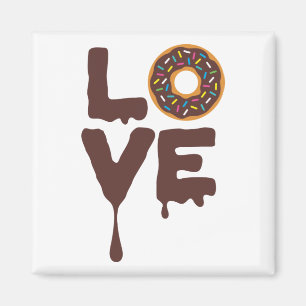 Chocolate Doughnut with Sprinkles Love Magnet