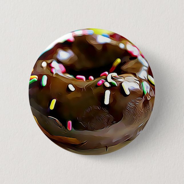Chocolate Doughnut with Sprinkles Refrigerator 6 Cm Round Badge (Front)