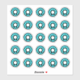 Chocolate Doughnut with Turquoise Frosting Sprinkl