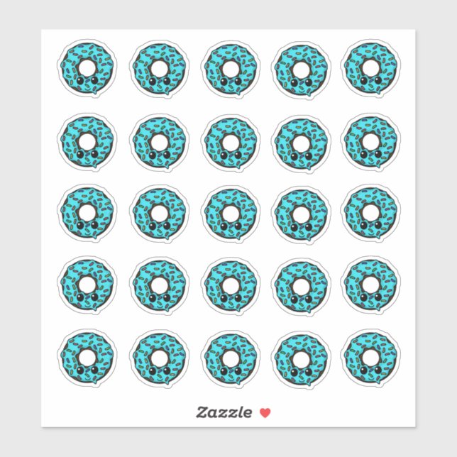 Chocolate Doughnut with Turquoise Frosting Sprinkl (Sheet)