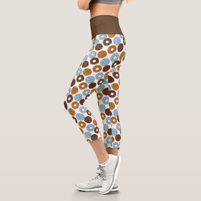 Chocolate Doughnuts Capri Leggings (Left)