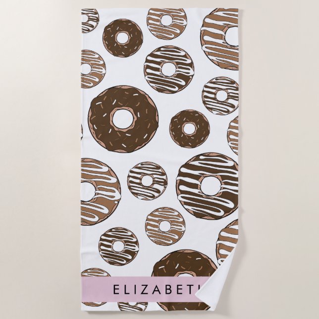 Chocolate Doughnuts, Caramel Doughnuts, Icing, You Beach Towel (Front)
