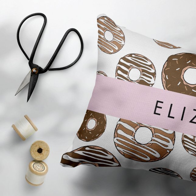 Chocolate Doughnuts, Caramel Doughnuts, Icing, You Decorative Cushion (Creator Uploaded)