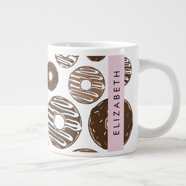 Chocolate Doughnuts, Caramel Doughnuts, Icing, You Large Coffee Mug (Right)