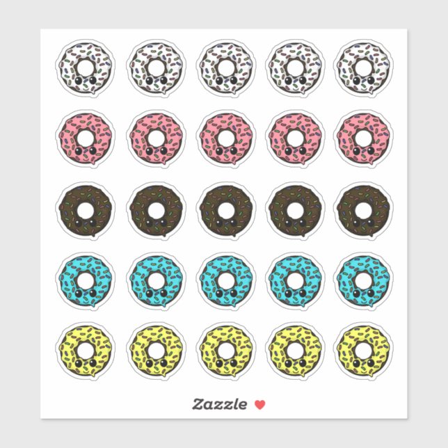 Chocolate Doughnuts Different Frostings & Sprinkle (Sheet)