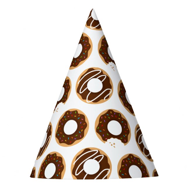 Chocolate Doughnuts Pattern Party Hat (Front)