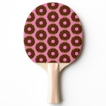 Chocolate Doughnuts Ping Pong Paddle