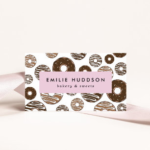 Chocolate Doughnuts, Sweets, Cake Shop, Pastry Sho Business Card