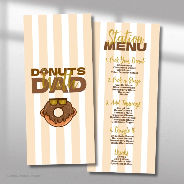 Chocolate Doughnuts With Dad Father's Day Celebrat Menu (Creator Uploaded)