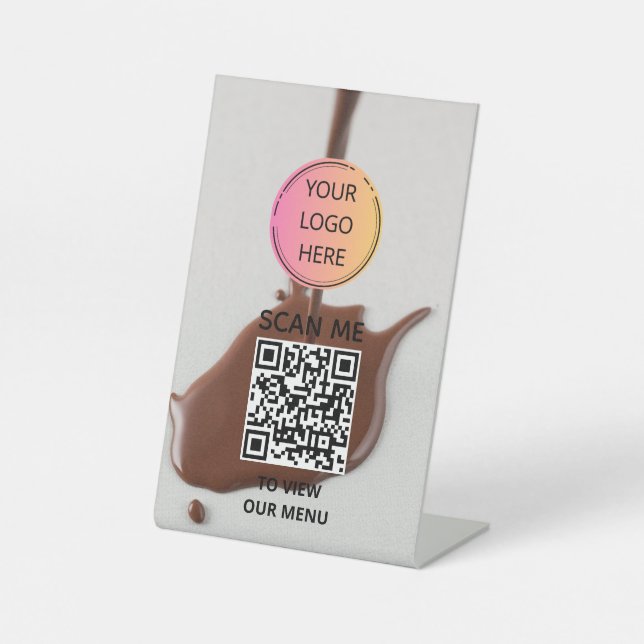 Chocolate Drip QR Menu Sign (Front)