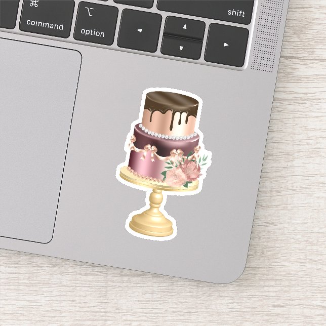 Chocolate Drips and Rose Gold Luxury Cake (Detail)