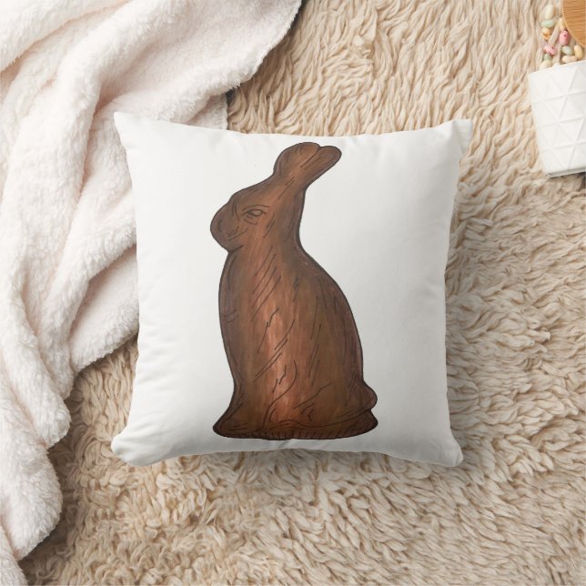 Chocolate Easter Basket Bunny Rabbit Chocoholic  Cushion (Blanket)