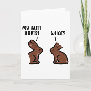 Chocolate Easter Bunnies Funny Rabbit Bunny Candy Card