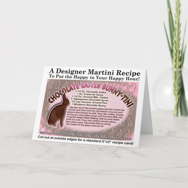 Chocolate Easter Bunny Martini Recipe Cards (Front)