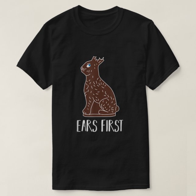 Chocolate Easter Bunny without Ears Basket Stuffer T-Shirt (Design Front)