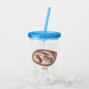 Chocolate eclair cartoon illustration acrylic tumbler
