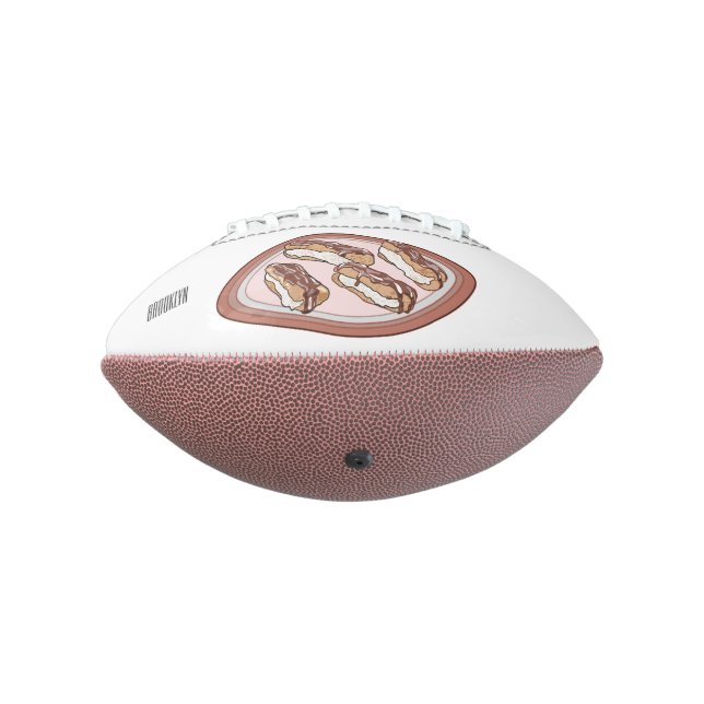 Chocolate eclair cartoon illustration american football (Rotated 270)