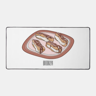 Chocolate eclair cartoon illustration desk mat