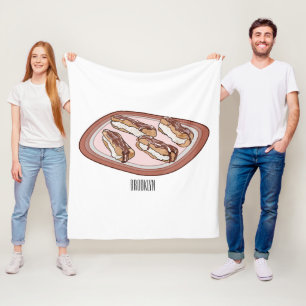 Chocolate eclair cartoon illustration  fleece blanket