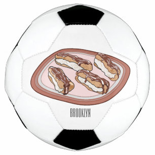 Chocolate eclair cartoon illustration football