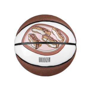 Chocolate eclair cartoon illustration mini basketball