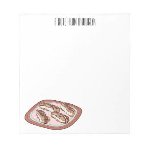 Chocolate eclair cartoon illustration notepad
