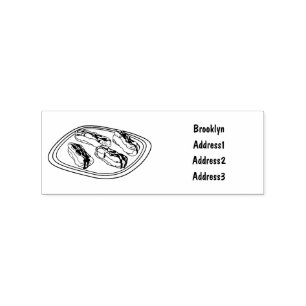 Chocolate eclair cartoon illustration rubber stamp