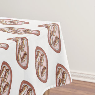 Chocolate eclair cartoon illustration tablecloth