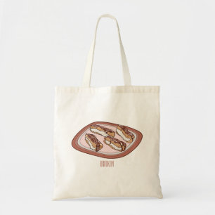 Chocolate eclair cartoon illustration tote bag