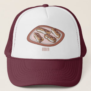 Chocolate eclair cartoon illustration  trucker hat