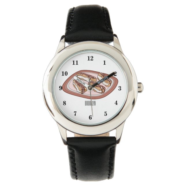 Chocolate eclair cartoon illustration watch (Front)