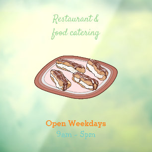 Chocolate eclair cartoon illustration window cling