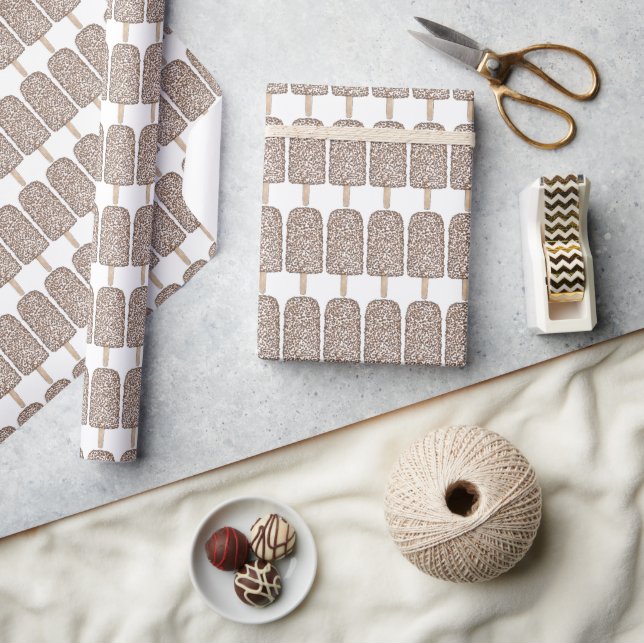 Chocolate Eclair Ice Cream Bars Pops Popsicles  Wrapping Paper (Crafts)