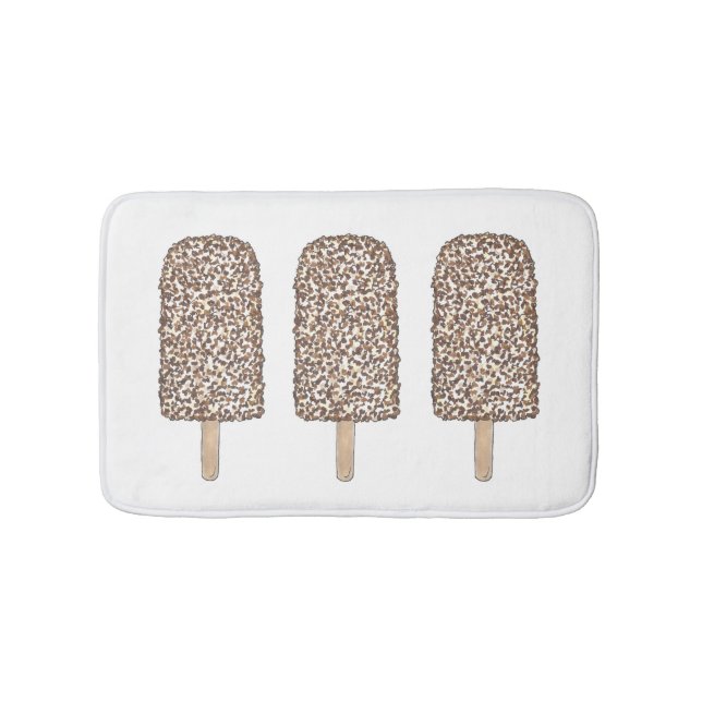 Chocolate Eclair Ice Cream Pop Popsicle Foodie Bath Mat (Front)