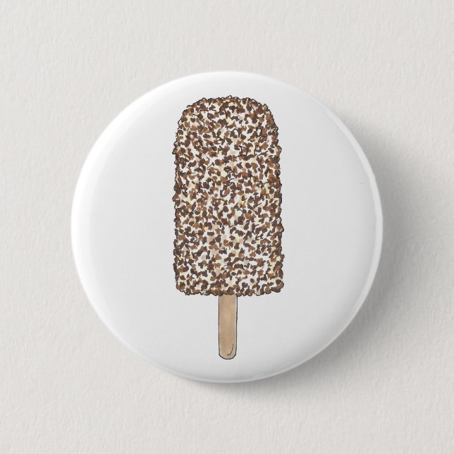 Chocolate Eclair Ice Cream Popsicle Dessert Foodie 6 Cm Round Badge (Front)