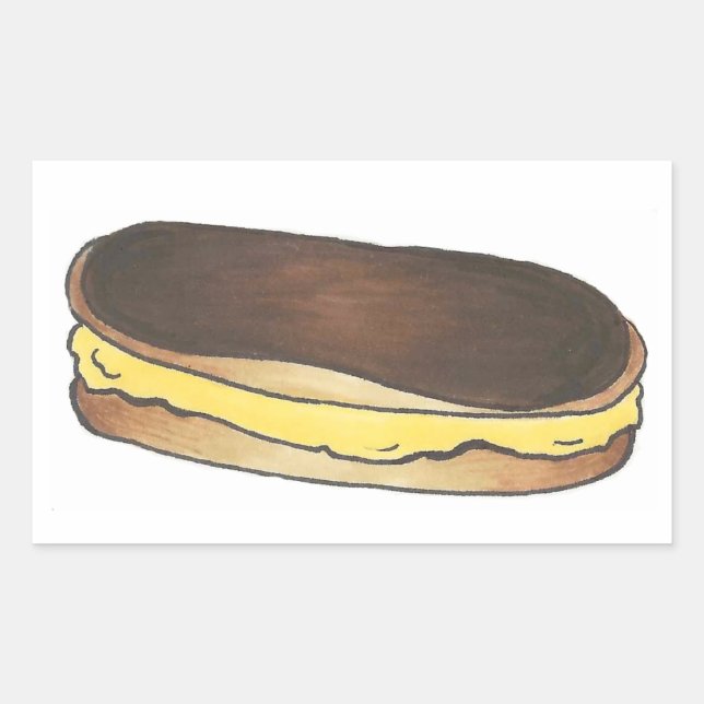 Chocolate Eclair Pastry Dessert Food Stickers (Front)