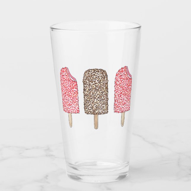 Chocolate Eclair Strawberry Shortcake Popsicles Glass (Front)