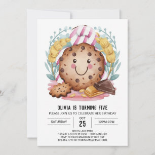 Chocolate Editable Fun Cookies Birthday Invitation