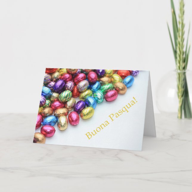 Chocolate eggs italian easter greeting holiday card (Front)