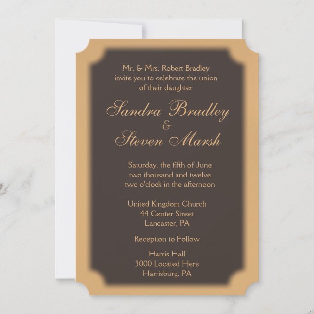 Chocolate Elegance Wedding Invitations (Front)